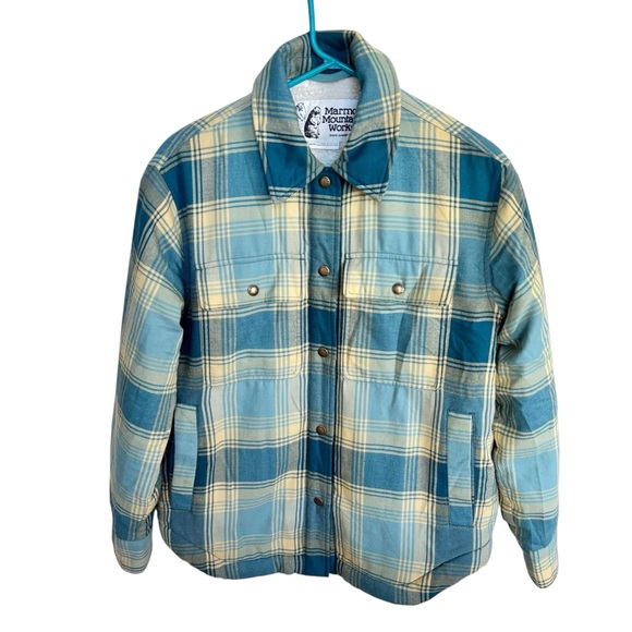 Marmot Mountain Works Ridgefield Sherpa Fleece Lined Flannel Jacket Sz XS